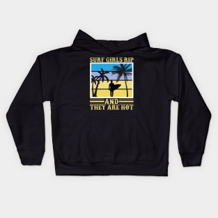 beach surfing beach ocean Kids Hoodie